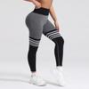 Pantalones de Yoga de Barra de Cuatro Rayas de Cintura V Europeos y Americanos Mallas para Exteriores para Mujer de Cintura Alta Levanta Cadera Secado Rápido Pantalones Deportivos para Correr Fitness