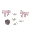 Mini Accesorios de Joyería de Moño Rosa y Blanco, Zapatos Versátiles, Zapatos con Agujero de Flor, Accesorios Decorativos para Fundas de Teléfono Móvil, Materiales al por Mayor