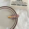 Set de Pasadores para el Cabello con Puntos Polka Marrón-Rosa y Borde Ondulado Vintage, Pinza de Pico de Pato con Textura de Acetato, Pinza Suave Francesa para Flequillo Lateral