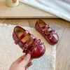 Nuevos Zapatos Planos de Ballet Retro con Lazo para Niñas Primavera/Otoño 2026 Zapatos de Princesa para Niños Pequeños Zapatos Pequeños de Cuero de Suela Suave para Niñas