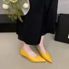 Zapatos de mujer Chuyuji estilo francés de punta fina con corte en V, ajustados, de tacón bajo, 2026 Primavera/Otoño, simples para el trabajo diario, zapatos Mary Jane