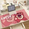 Mouse Pad Desenho Menina Urso Morango Tapete Grande para Mesa de Computador Tapete de Jogo Borda Antiderrapante Trava de Borda Espessado Tapete de Mesa para E-sports