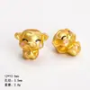 Doze Signos do Zodíaco Contas Espaçadoras Perfuradas Pulseira Dourada Fosca Acessórios para Joias DIY Acessórios para Chaveiro de Contas Ano do Cavalo Desenho