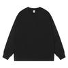 Camiseta de Manga Larga con Cuello Redondo de Algodón Pesado 240g Tornillo Color Sólido Ropa de Otoño Parte Superior Holgada Interna Camiseta Base para Hombres y Mujeres