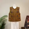 Nuevo Chal con Estilo Nacional Chino Bordado Francés de Mariposa Cuello Redondo Cómodo Ropa para el Hogar 2026 Otoño Nuevo Estilo Chal Chaleco Holgado Mujer