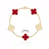 Pulsera de Trébol de Cuatro Hojas y Cinco Flores CNC Oro V Delgado Flor Nueva Edición Artesanía Fina Cadena Gruesa de Nueve Secciones Pulsera de Trébol de Cuatro Hojas de Nácar Blanco Natural