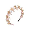 Diadema de Gasa Floral de Hada Súper con Dientes Grandes de Cristal para Mujer con Dientes Antideslizantes de Parte Alta, Accesorio para el Cabello Elegante, Suave y Dulce