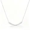 Popular Collar de Sonrisa de Moissanita Exquisita Joyería de Plata Cadena para Clavícula para Mujeres Collar de Barra Curva de Plata de Ley 925