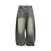 Beijie Moda Masculina Estilo Americano Marca Tendência Outono 2025 Novo Vintage Desgastado Modelagem Solta Calça Jeans Wide Leg para Homens