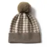 Nuevo Gorro de Cachemira Otoño e Invierno para Mujer, Patrón de Espiga Bloqueado por Color con Pompón de Piel de Zorro, Gorro Versátil