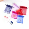 Bolsa de hilo de caramelo de color sólido para venta al por mayor, bolsa de embalaje con cordón para joyería, bolsa de organza para regalo, bolsa de malla con cordón para joyería