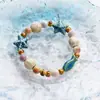 Pulsera de cerámica de Jingdezhen, nueva y que no se decolora, para estudiantes mujeres, pulsera de cuentas de estilo antiguo, pulsera de cerámica fresca y moderna