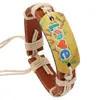 Pulsera de cuero tejida a mano de estilo europeo y americano transfronteriza con estampado LOVE, accesorio de moda unisex para parejas