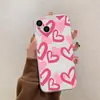 Impressão em Tela Cheia de Corações Rosa e a Palavra Love em Inglês, Capa de Celular Transparente para Apple 18 Pro Max, Capa Protetora Simples para Celular