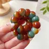 Pulsera Bodhi Rosa con Forma de Diente de Ajo Cortado Redondo e Intestino de Cerdo para Estudiantes, Juguete Giratorio para Dedos para Aliviar el Estrés, Venta al por Mayor