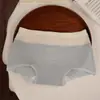 Cueca Boxer Pequena Color Blocking Estilo College Roupa Íntima 100% Algodão para Mulheres Grau 10A Antibacteriana Gancho Estendido Cintura Média Categoria a Algodão de Bebê