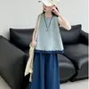 Conjunto Casual de Verão para Meninas: Conjunto de Duas Peças Elegante e Versátil para Meninas Mais Velhas: Top Sem Manga de Renda Estilo Coreano e Calça Wide Leg