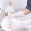 Luvas Domésticas Brancas Translúcidas para Lavanderia Impermeáveis de Plástico Borracha Limpeza Doméstica Antiderrapante Espessamento Durável Cozinha Lavar Louça