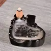 Pequeño Quemador de Incienso de Flujo Inverso, Pequeño Adorno de Loto y Sándalo, Mini Quemador de Incienso de Flujo Inverso, Estilo Pastoral Pequeño Estanque con Luz de Luna