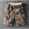 Novos Shorts Camuflados de Verão para Homens, Calças Workwear Tendência Estilo Americano com Múltiplos Bolsos, Shorts Casuais Esportivos de Corte Reto Soltos