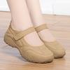 Sapatos de Mãe de Peça Única em Couro Macio com Solado Macio, Sapatos Casuais e Confortáveis para Primavera e Outono, Sapatos Leves com Velcro para Mulheres de Meia-Idade e Idosas