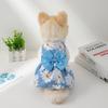 Nueva Ropa de Verano Ultra Delgada y Fresca para Mascotas Perro Maullido Mi Moda para Mascotas Floral Mariposa Nudo Vestido de Princesa