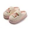 Lindas Pantuflas de Algodón a Rayas para Perro para Mujer, Ropa de Casa Otoño/Invierno, Aterciopeladas Cálidas, Suela Gruesa, Antideslizantes, Cómodas, Pantuflas Peludas de Pareja