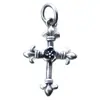 Plata de Ley S925 Retro Personalizado Colgante de Cruz de Mariposa Rosa Accesorios para Collar Pulsera de Pareja Masculina y Femenina DIY