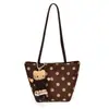 Bolso Cubo Tote de Gamuza con Lunares para Mujer Otoño 2026 Nuevo Bolso de Hombro de Gran Capacidad Bolso Casual para el Trabajo