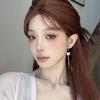 Aretes de Borla de Mariposa de Zirconio Flash de Lujo Ligero Moda Elegantes Aretes Nicho para Mujer Sentido Avanzado Clip para la Oreja con Placa para Incienso para Mosquitos Sin Agujeros en las Orejas