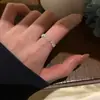 Nuevo Anillo de Perla Plateada Rota de Diseño de Nicho Simple Anillo Ajustable Versátil de Moda para Mujer Venta al por Mayor
