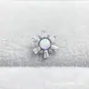 Brincos de Floco de Neve de Opala em Liga de Titânio ASTMF-136 Titânio G23 Rosca Interna Brincos de Unha de Lábio de OPALA Piercings Cabeça