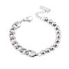 Suministro transfronterizo Estilo frío metálico europeo y americano punk para hombres y mujeres sencillo acero de titanio costura cadena NK pulsera con cuentas