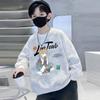 Sudadera Cálida con Forro de Felpa para Niños Otoño e Invierno 2025 Nuevo Dibujo Animado Tie-Dye Holgada Versátil Top Infantil
