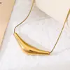 Collar Transfronterizo Europeo y Americano Nuevo Diseño Lava Estéreo Gota de Agua Acero Inoxidable Femenino y Versátil Chapado en Oro de 18K