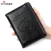 Nuevo Estilo Porta Pasaporte Titular de Tarjeta Anti-Robo RFID Bolso de Mano Estuche para Pasaporte Cubierta de Cuero para Boleto de Avión de Viaje Multifuncional