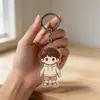 Pingente de chaveiro de acrílico transparente versão Q de desenho animado anime DIY mercadoria de celebridade cultural e criativo personalização com estampagem a laser