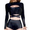 Oferta Especial Novo Maiô Feminino Estilo Coreano e Japonês Verão Conservador Duas Peças Manga Longa Moda Estudantil Roupa de Banho Emagrecedor Maiô Venda por Atacado