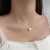 2025 Nuevo Collar Sencillo Plano de Plata Perla Zafiro para Mujer Versátil No se Desvanece Diseño de Alta Gama Cadena para Clavícula Lote