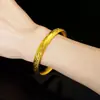 Joyería de Oro Arena, Patrón de Corazón de Dragón y Fénix Estilo Antiguo, Pulsera Cerrada Arenada, Pulsera Fina Exquisita para Mujer, Pulsera de Imitación Oro