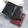 Nueva billetera para hombre, billetera corta para hombre, moda juvenil, billetera suave horizontal a cuadros, billetera multitarjeta de gran capacidad