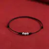 Pulseira Amuleto da Sorte para Mulheres Nascidas no Ano do Cavalo, com Fragmentos de Prata e Fio Vermelho, Tornozeleira Trançada, Pulseira de Estilo Tradicional