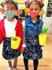 Delantal Infantil Puro Hecho a Mano Algodón Estampado Azul Medio Delantal Ropa para Recolección de Té Tour de Estudio Estilo Étnico Paño para la Cabeza