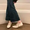 Estilo Coreano Estilo Fada Versátil Confortável Boca Rasa Sapatos de Salto Único Femininos 2026 Primavera Novo Salto Grosso Retro Francês Sapatos Mary Jane