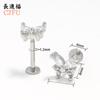Pendientes de Acero Inoxidable Europeos y Americanos con Circonita de Botón de Alta Gama Versátiles Flor Hélice Interna Labio Stud Joyería para Piercing Corporal