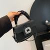 Bolso de mujer de gran valor, nuevo bolso de mano con estampado de cocodrilo brillante de otoño 2024, versátil, informal, con bandolera, pequeño, cuadrado