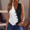 Ropa de Mujer Transfronteriza Europea y Americana 2024 Primavera y Verano Contraste Blanco y Negro Cruz Cuello en V Traje Corto Chaleco