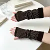 Calentadores de brazo largos, finos y transpirables para mujer, protección solar y contra el viento, versátiles para otoño e invierno, mangas de punto sin dedos, elegantes y con estilo