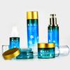 Yijing Glass Frasco Redondo Reto Personalizado 120ml Semitransparente Azul Escuro Material de Embalagem para Frasco de Tônico, Loção, Creme