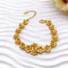 Suministro en vivo pulsera de flor de ciruelo chapada en oro para mujer moda simple pulsera de flor boda joyería de boda venta al por mayor